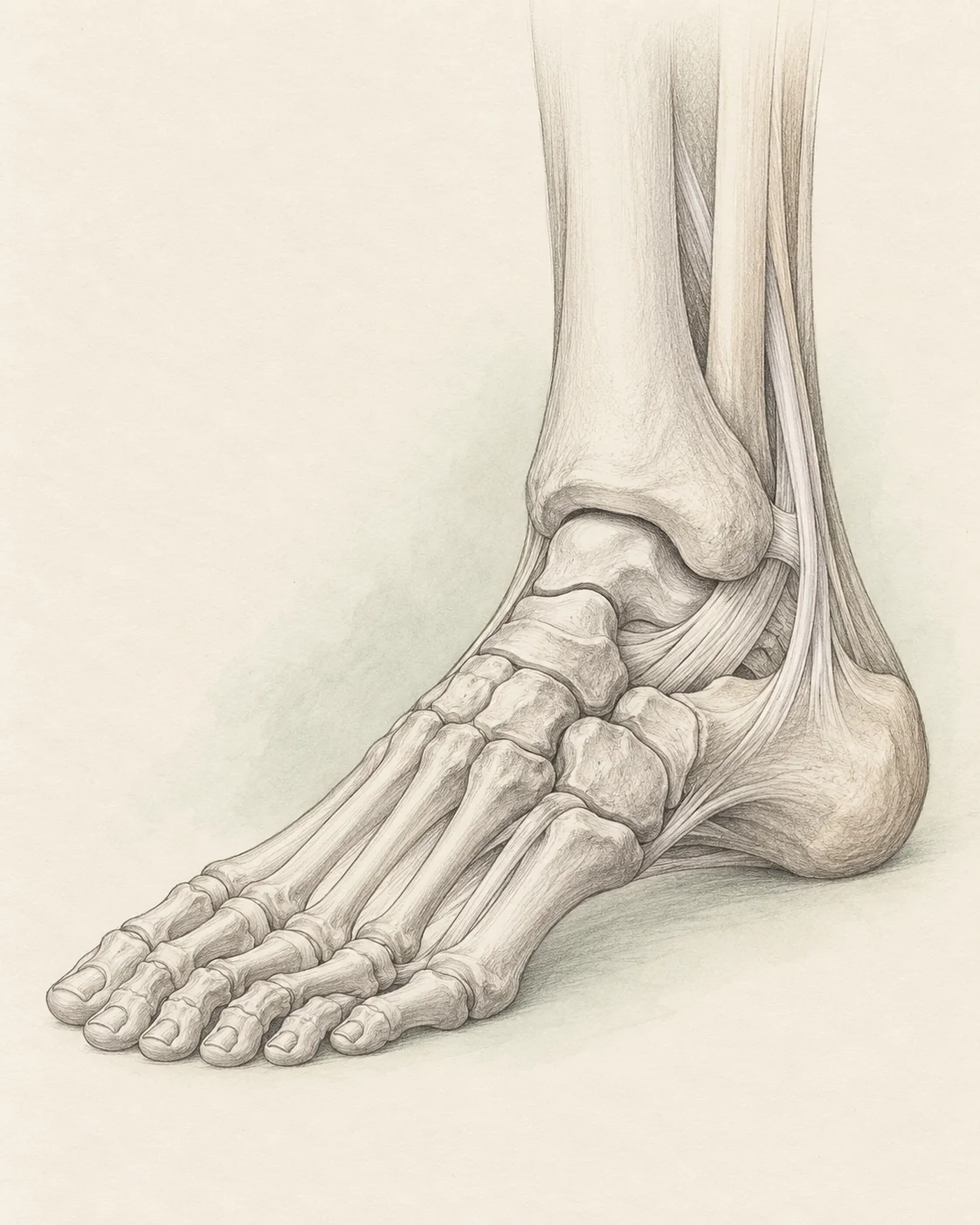 Rysunek anatomiczny stopy